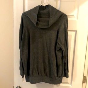 Gray cowl neck long sleeve top